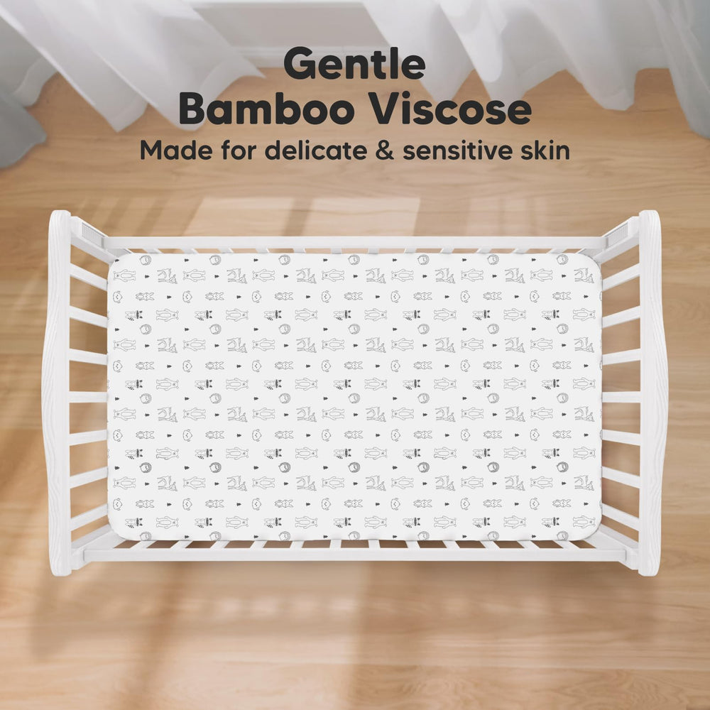 KeaBabies 2-pack crib sheets woodland—easy changes for busy nights.