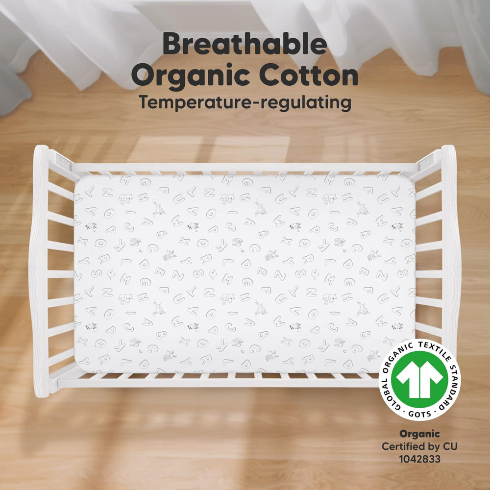 KeaBabies 52 x 28 inch crib sheet fit on standard mattresses for easy setup