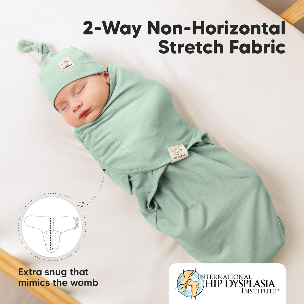 KeaBabies 2-way stretch fabric closeup enables gentle wriggles and secure sleep.
