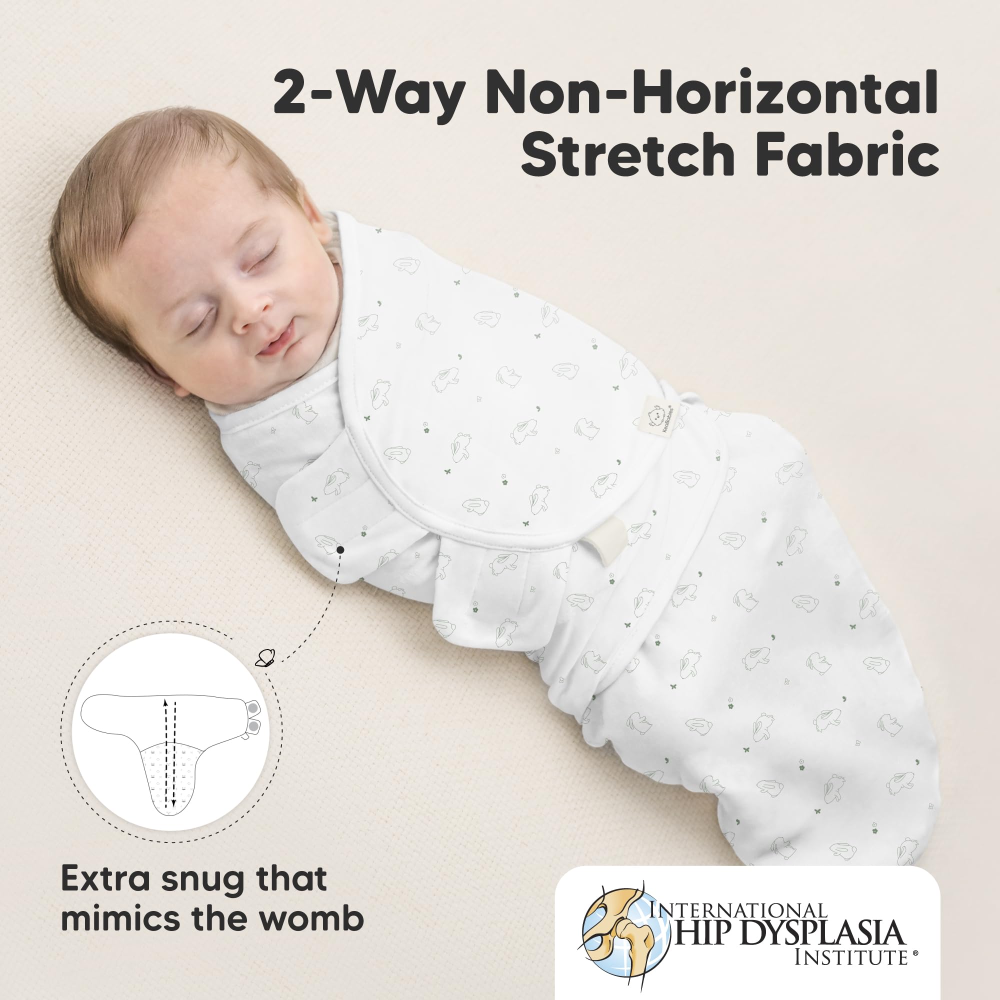 KeaBabies 2-way stretch-knit fabric emphasizes durability and comfort.