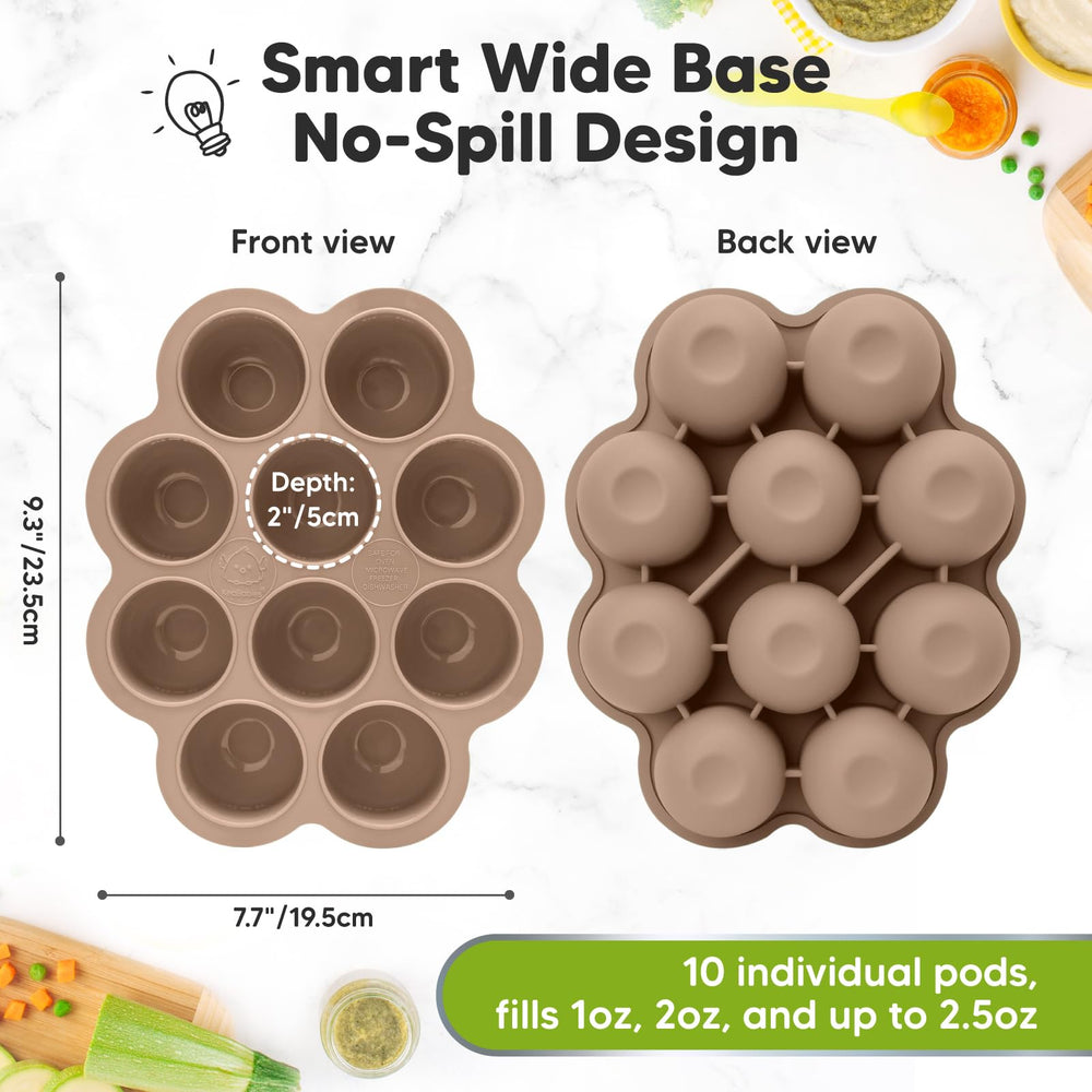 KeaBabies 2oz baby food cubes in ten pods for precise portions