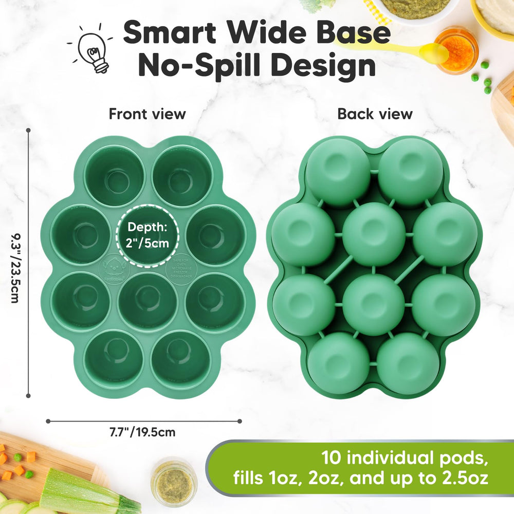 KeaBabies 2oz baby food cubes enable precise portions for quick meals