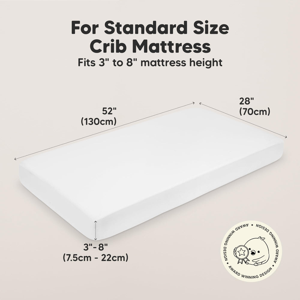 KeaBabies 2-Pack crib sheets rose folded, easy to store between washes.