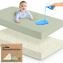 KeaBabies 2-pack waterproof sheets with 38x26 fit for Graco pack-and-play