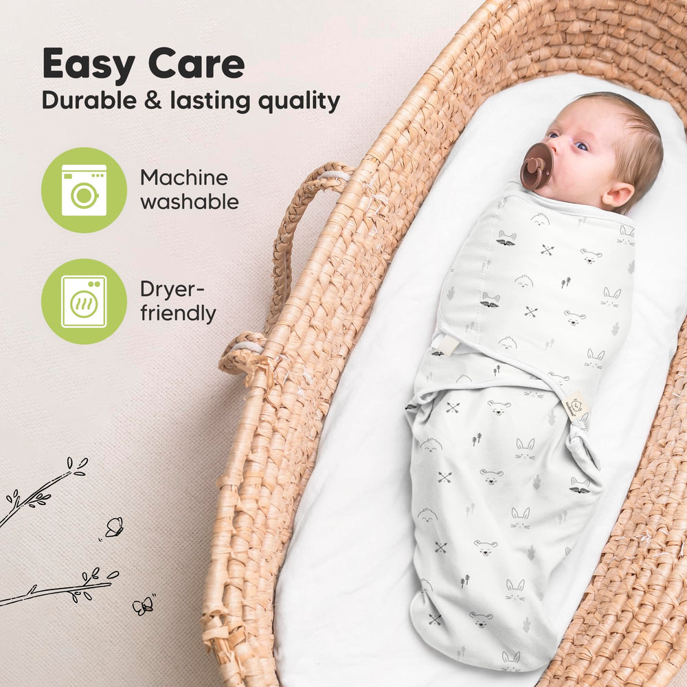 KeaBabies 3-pack swaddle set for busy parents and laundry days.