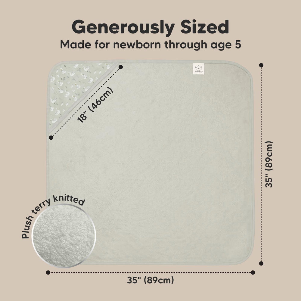 KeaBabies 500GSM towel close-up shows plush thickness for extra absorbency.