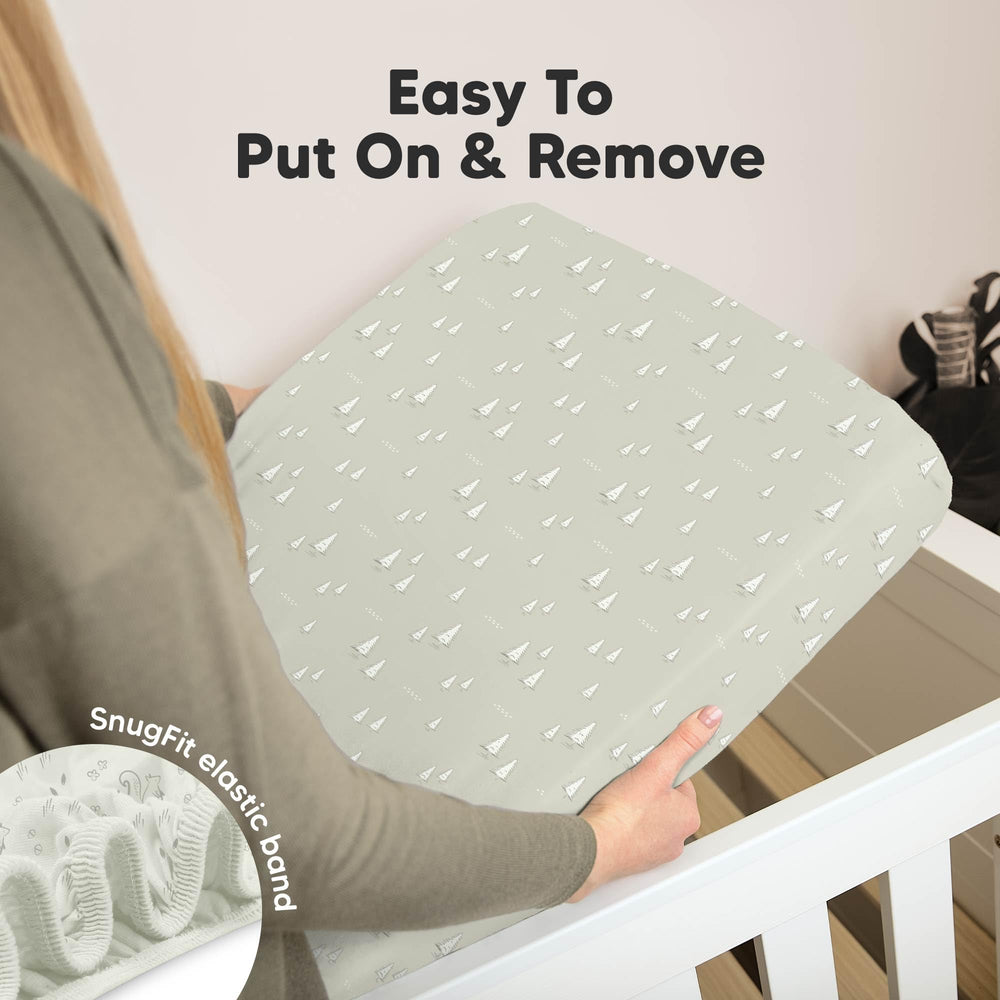 KeaBabies 52x28 crib sheet fits standard crib mattresses securely.