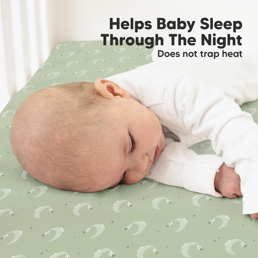 KeaBabies 52x28 crib mattress sheet fit demonstrating standard crib compatibility