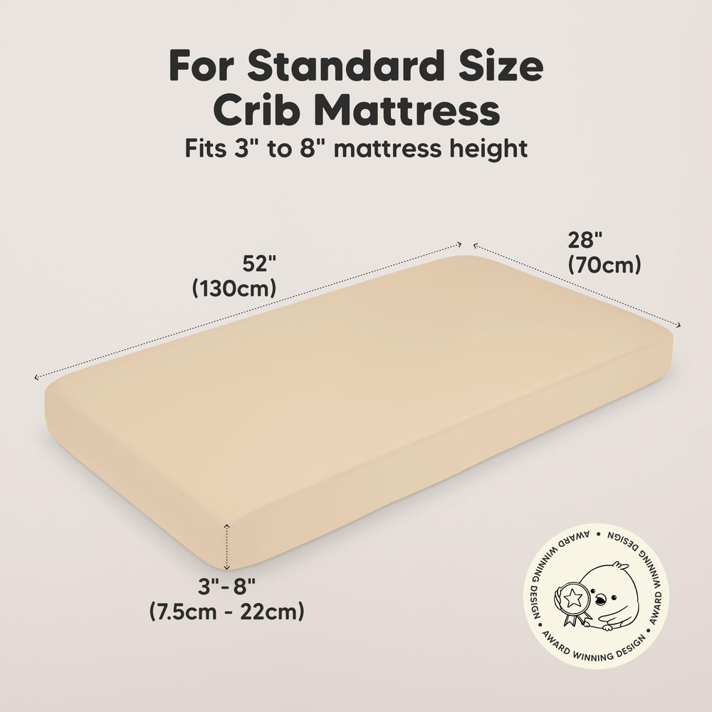 KeaBabies 52x28 crib sheet fit on standard mattress ensures snug, secure sleep.
