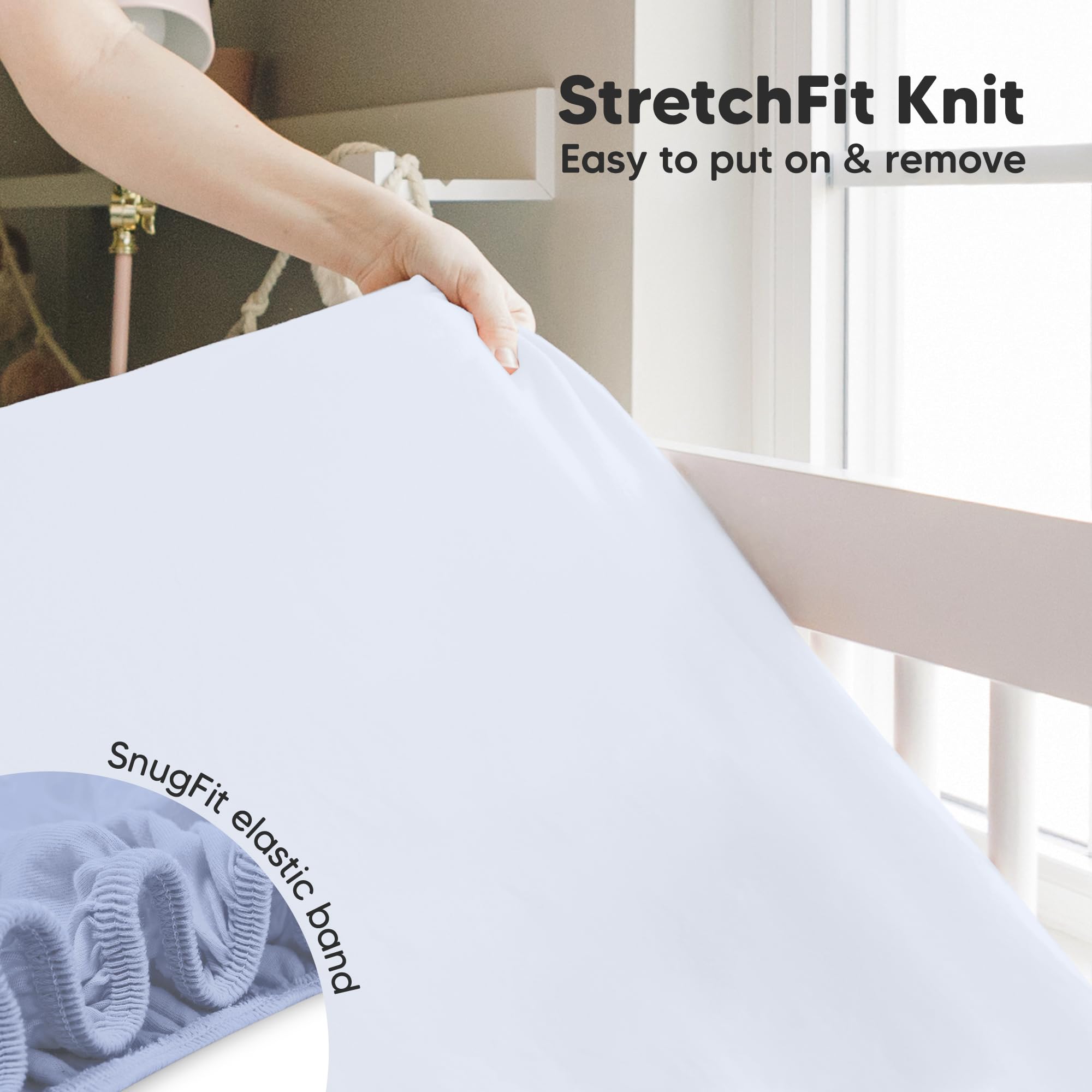 KeaBabies 52x28 crib sheet size fits standard crib mattress.