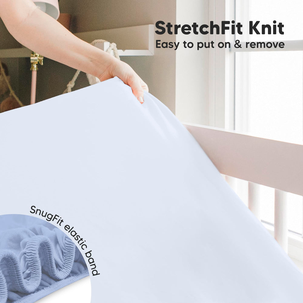 KeaBabies 52x28 crib sheet size fits standard crib mattress.