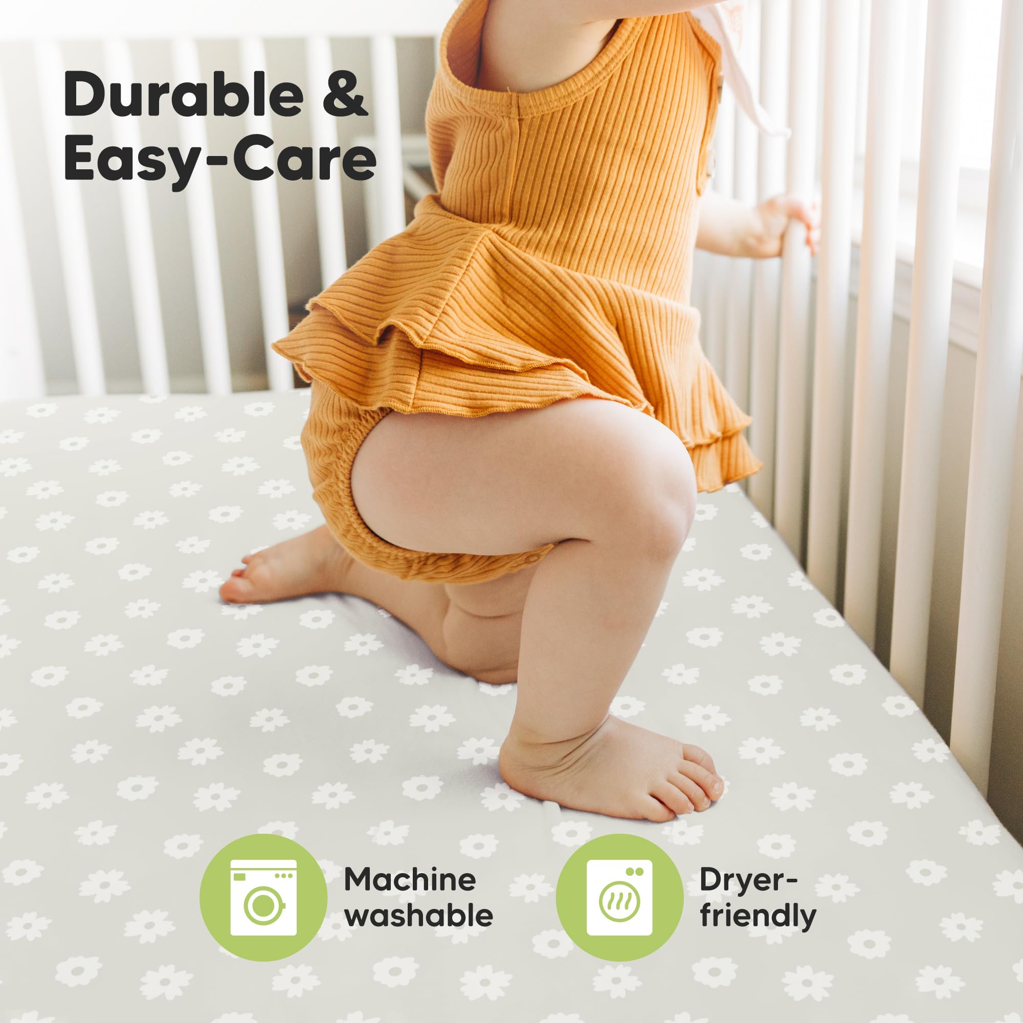 KeaBabies 52x28 standard crib mattress fit in neutral cosmo