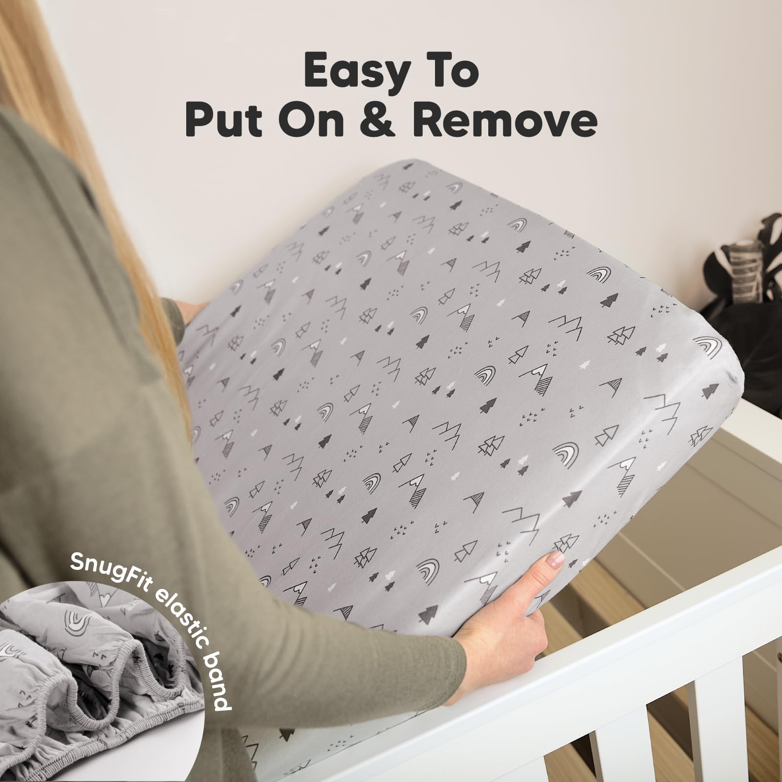 KeaBabies 52x28 crib sheet fits standard mattresses securely.