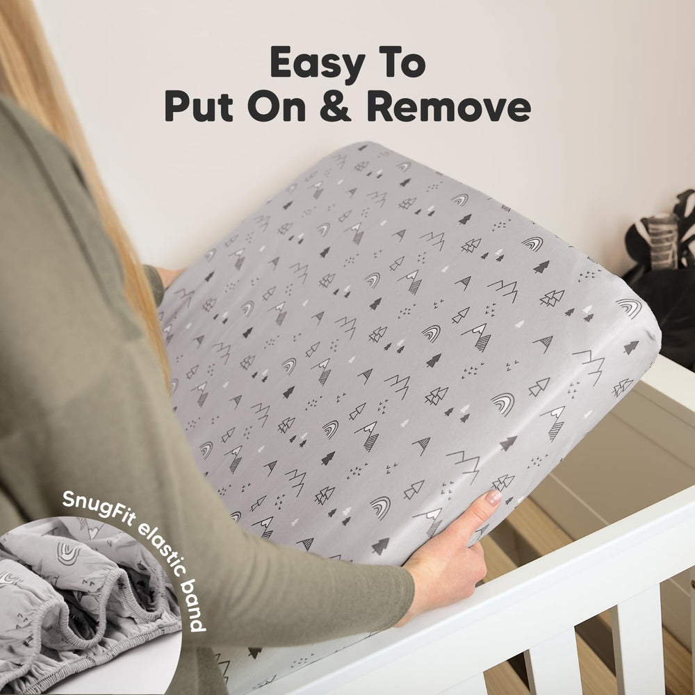 KeaBabies 52x28 crib sheet fits standard mattresses securely.