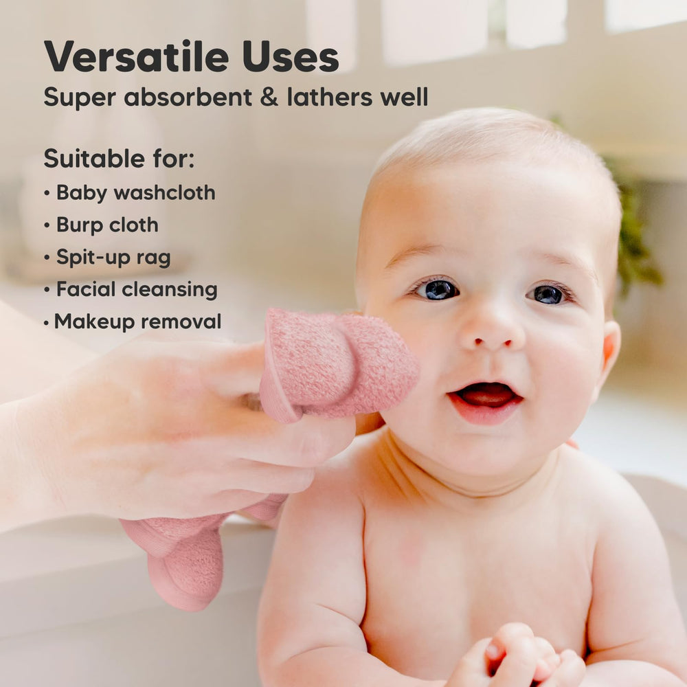 KeaBabies baby face care cloth, gentle exfoliation for clean, soft skin.