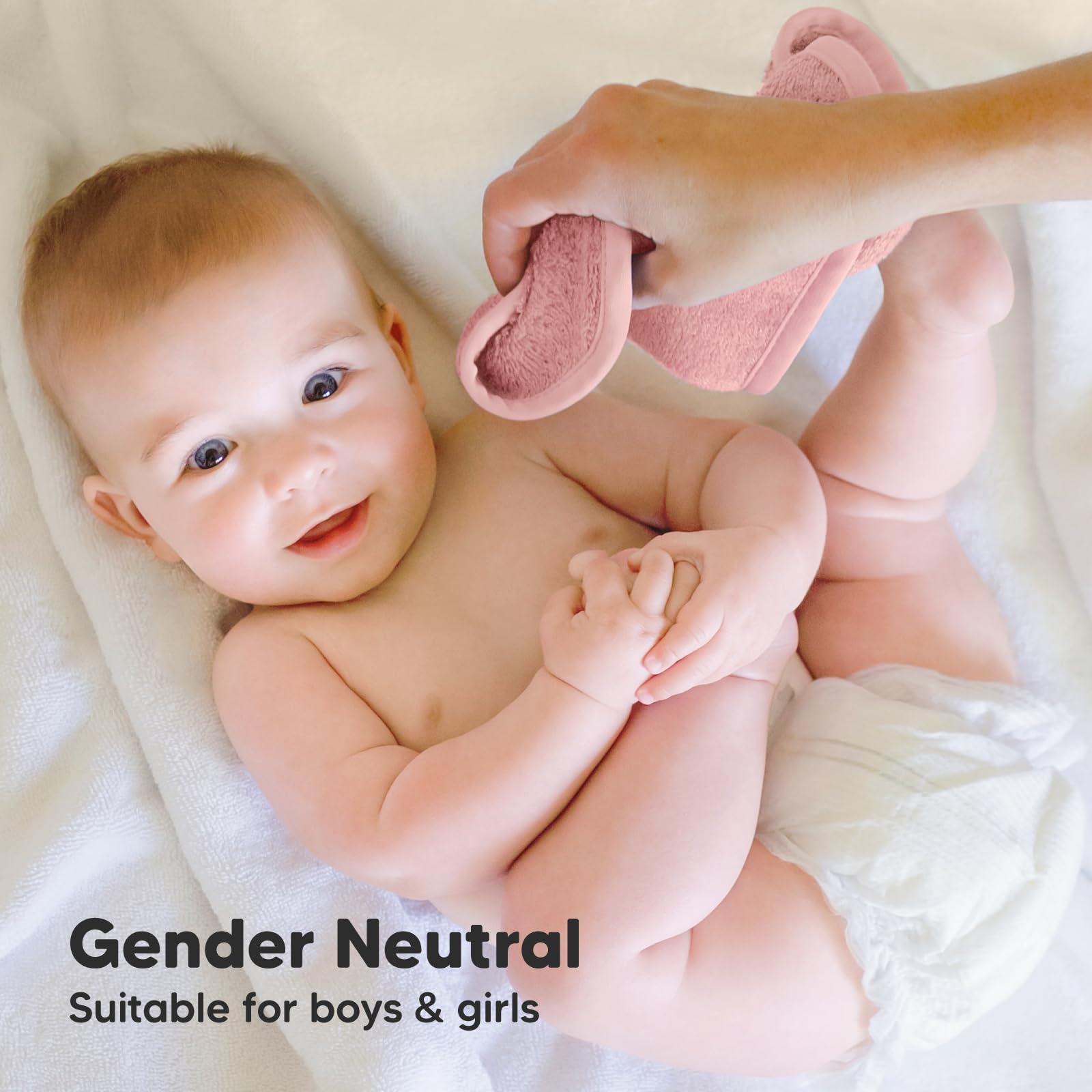KeaBabies Rosy cloths color detail, versatile for newborn baths and face care.