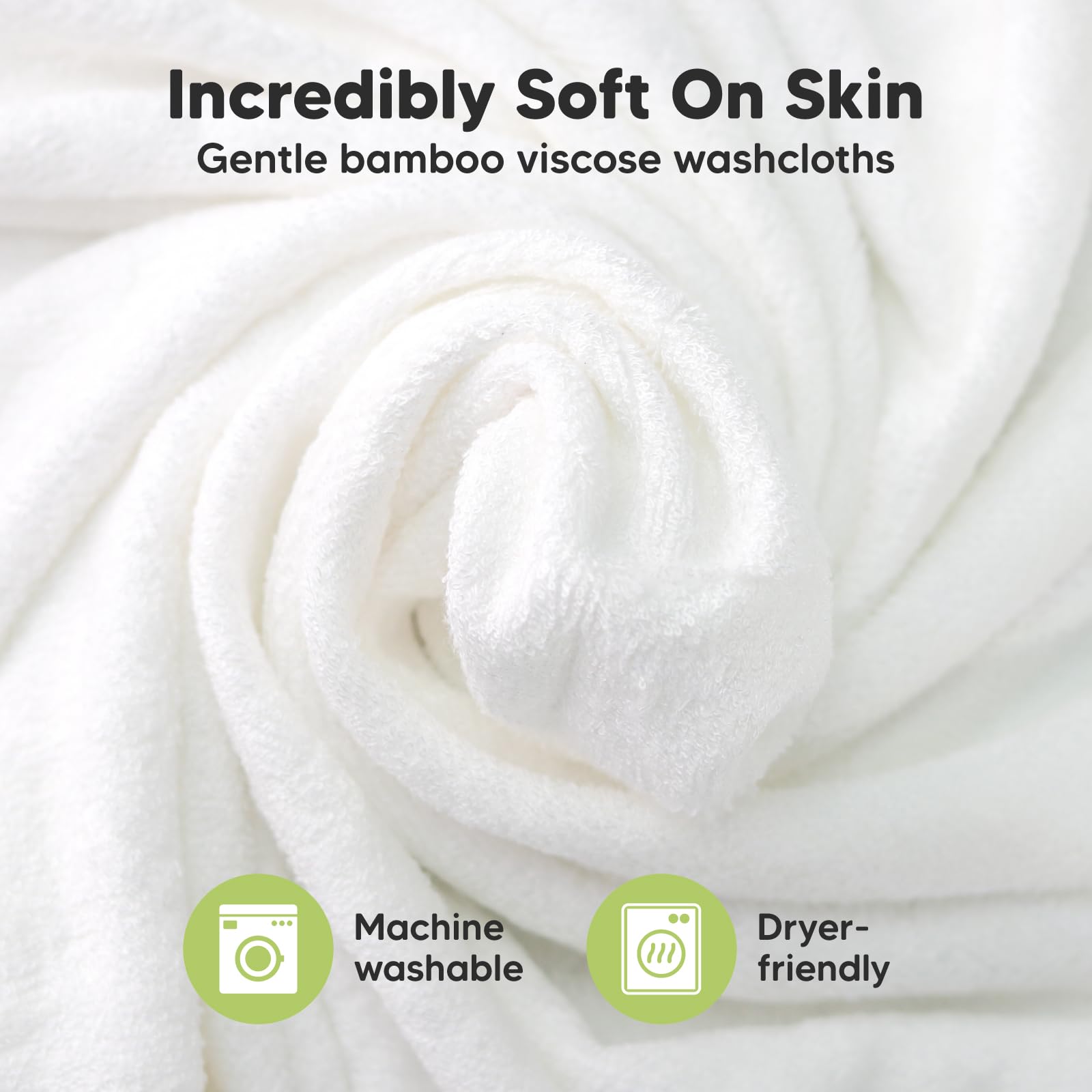 KeaBabies washcloths soft texture closeup, ultra-soft bamboo viscose feels cozy.