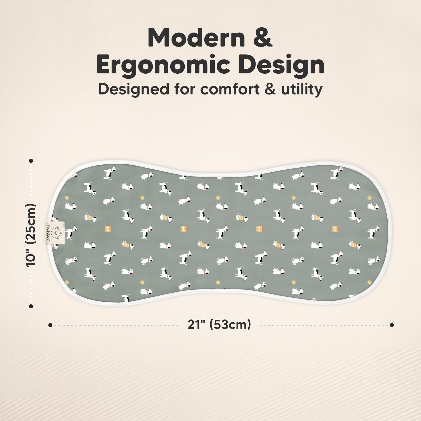 KeaBabies 8-layer bamboo-viscose burp cloth demonstrates high absorbency for quick mess containment.
