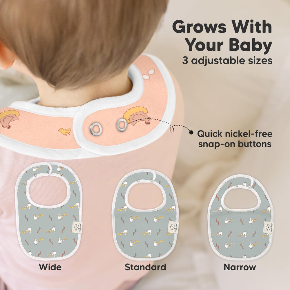 KeaBabies Countryside adjustable-snaps ensure a secure fit as baby grows.