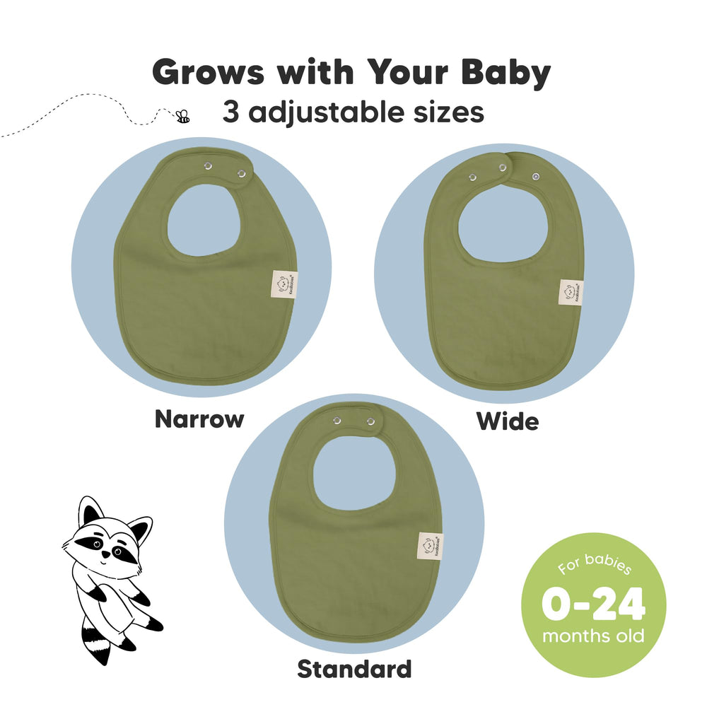 KeaBabies full-coverage bib design protects torso during feeding and teething sessions.
