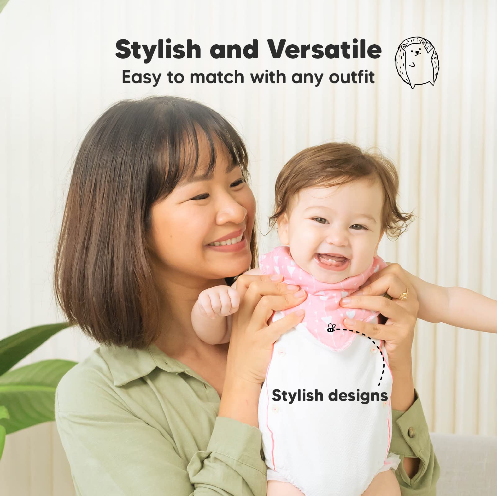 KeaBabies 3-stage snaps adjustable fit for growing babies