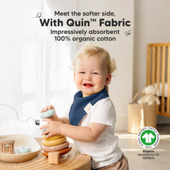 KeaBabies 8-pack bandana bibs closeup organic cotton highlights soft feel for sensitive skin