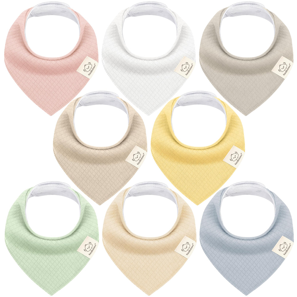 KeaBabies 8-pack bandana bibs dawn-quin-pack offer coordinated colors for easy outfit changes and drool management.