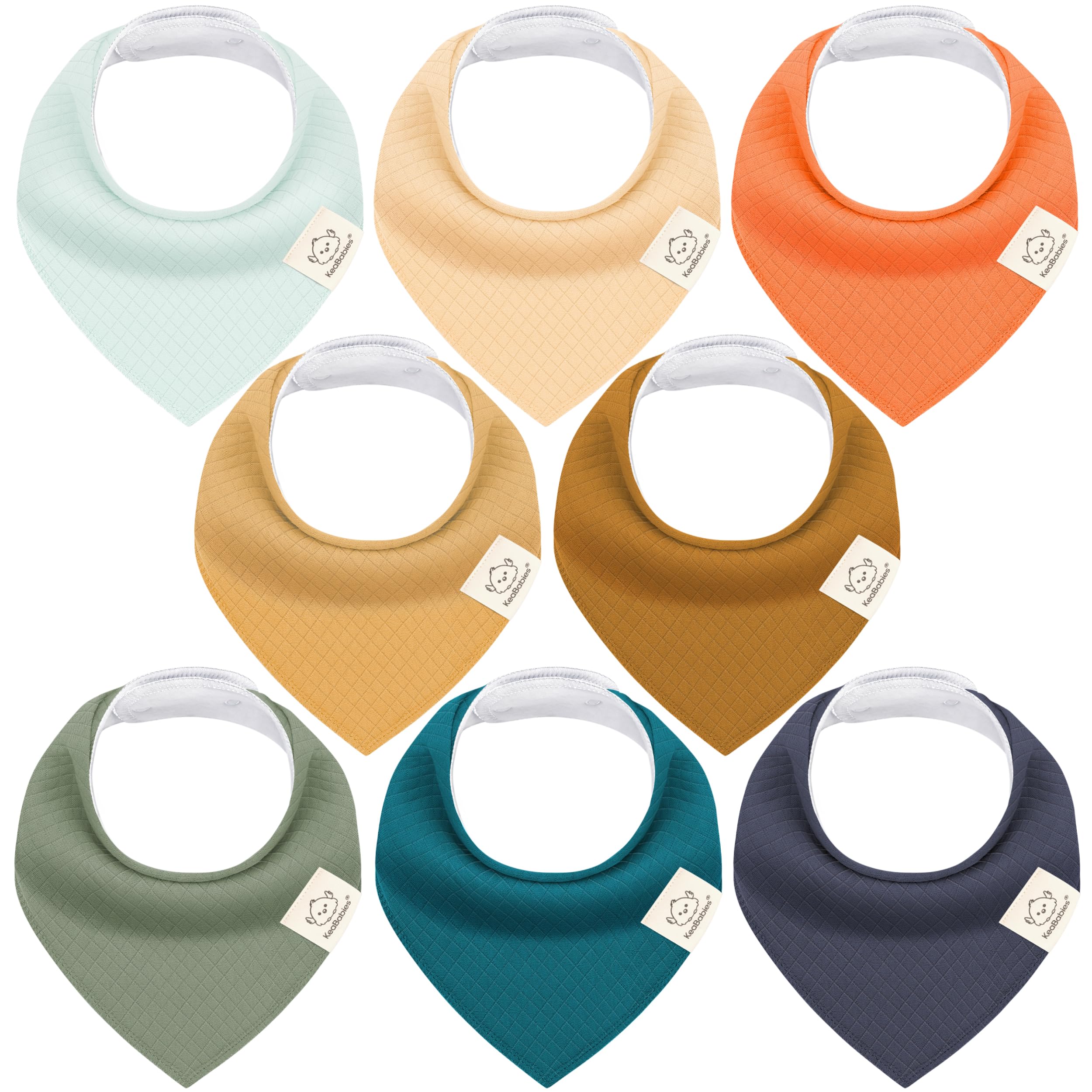 KeaBabies 8-pack bandana bibs Eclipse Quin laid out for versatile styling options