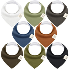 KeaBabies 8-pack bandana bibs group shot showing versatile styles for drool and teething days