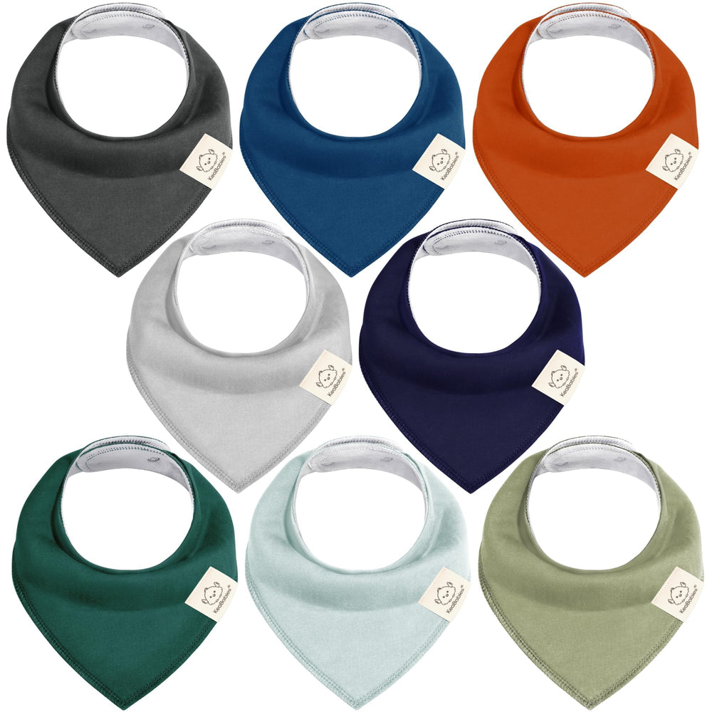 KeaBabies 8-pack bandana bibs hunter packshot for easy daily outfits