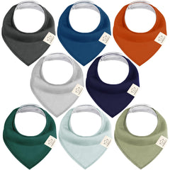 KeaBabies 8-pack bandana bibs hunter packshot for easy daily outfits