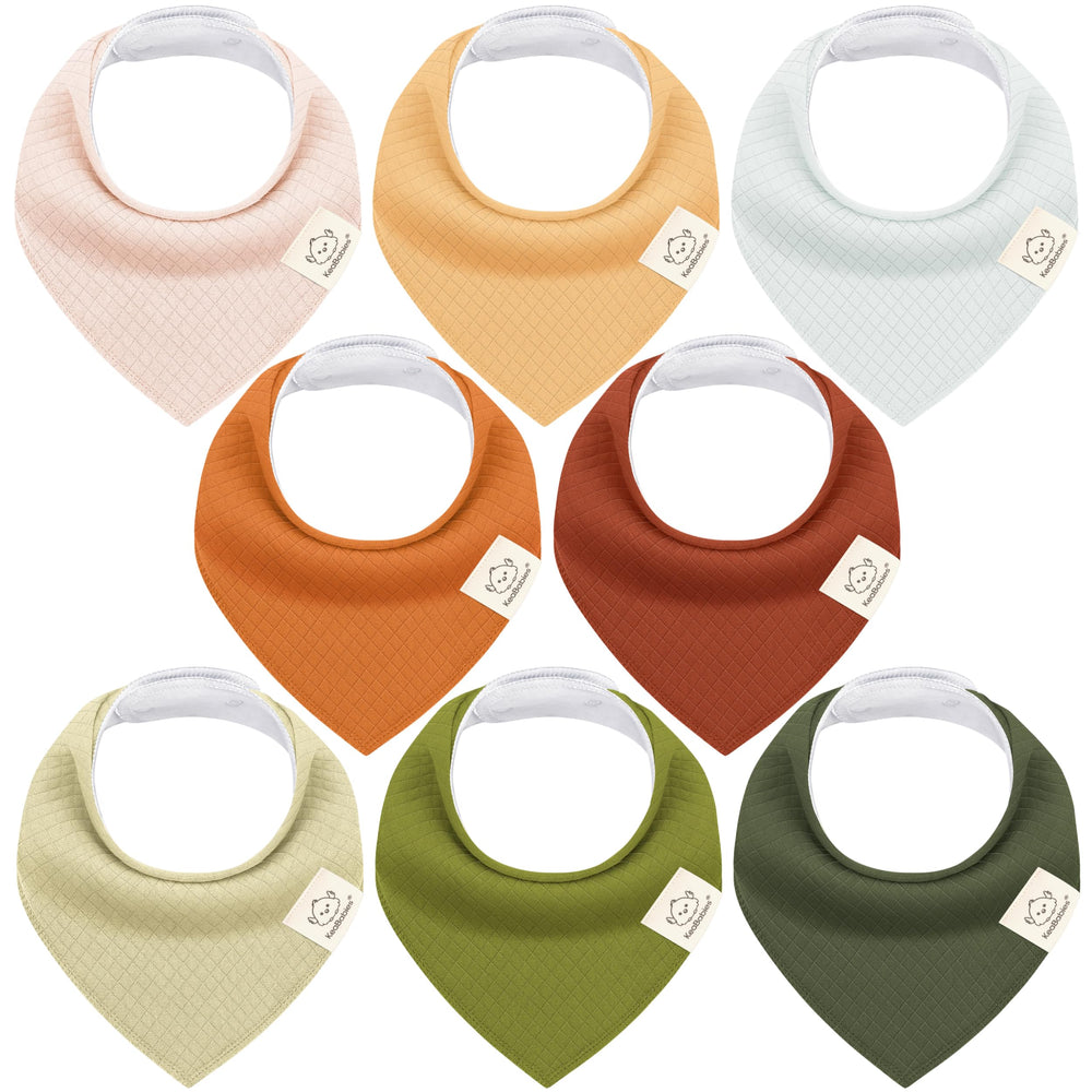 KeaBabies 8-pack bandana bib close-up showing versatile drool management