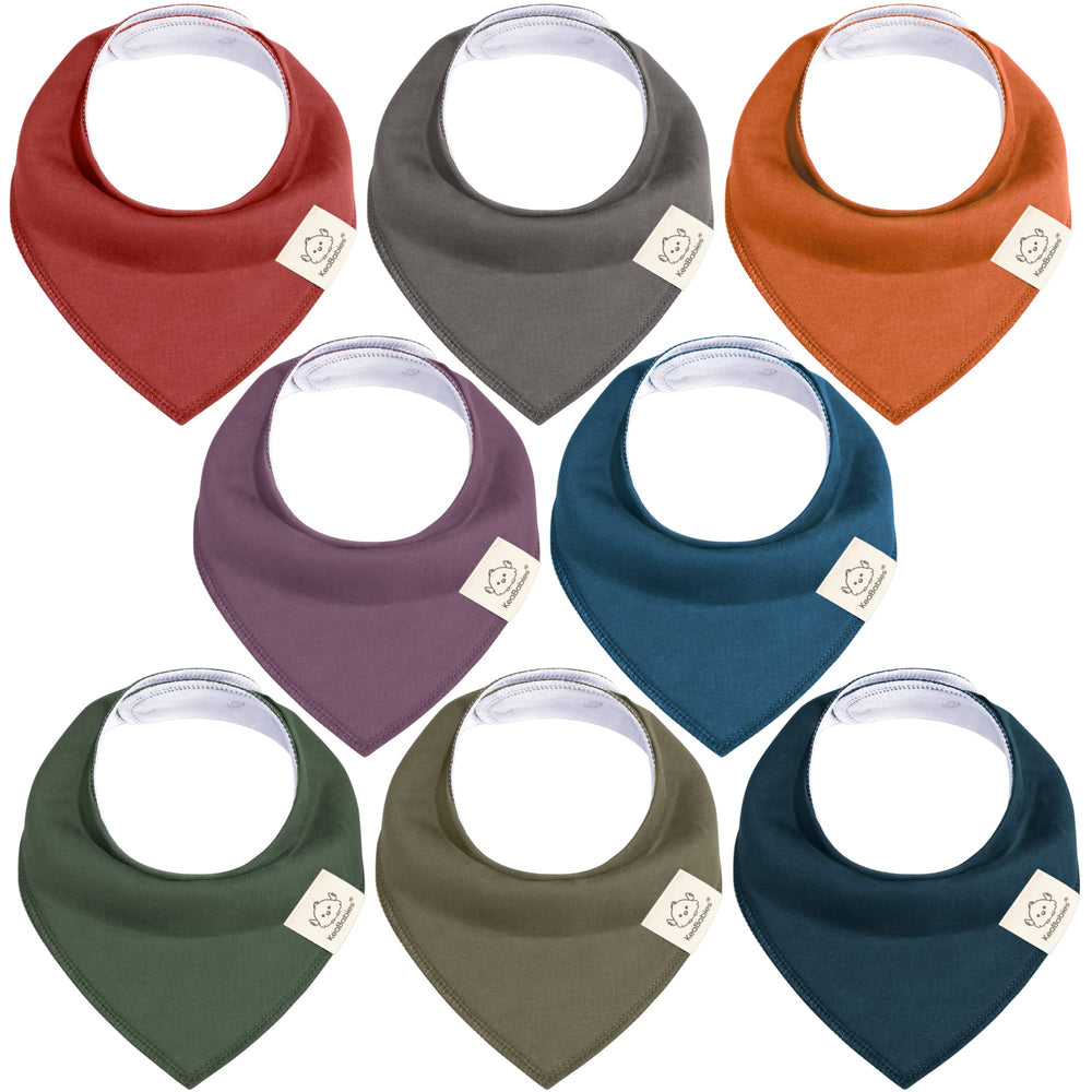 KeaBabies 8-pack bandana bibs in thunder packshot for easy outfit coordination