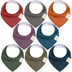KeaBabies 8-pack bandana bibs in thunder packshot for easy outfit coordination