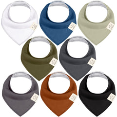 KeaBabies 8-pack bandana bibs front view shows drool absorption in neutral tones