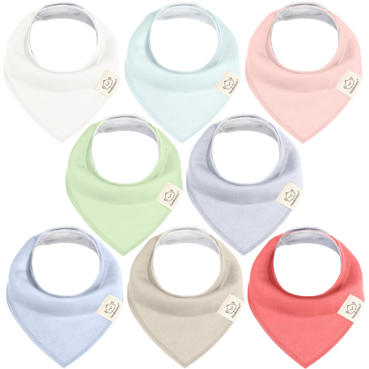 KeaBabies 8-pack organic baby bandana bibs provide all-day drool protection with soft cotton.