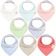 KeaBabies 8-pack organic baby bandana bibs provide all-day drool protection with soft cotton.