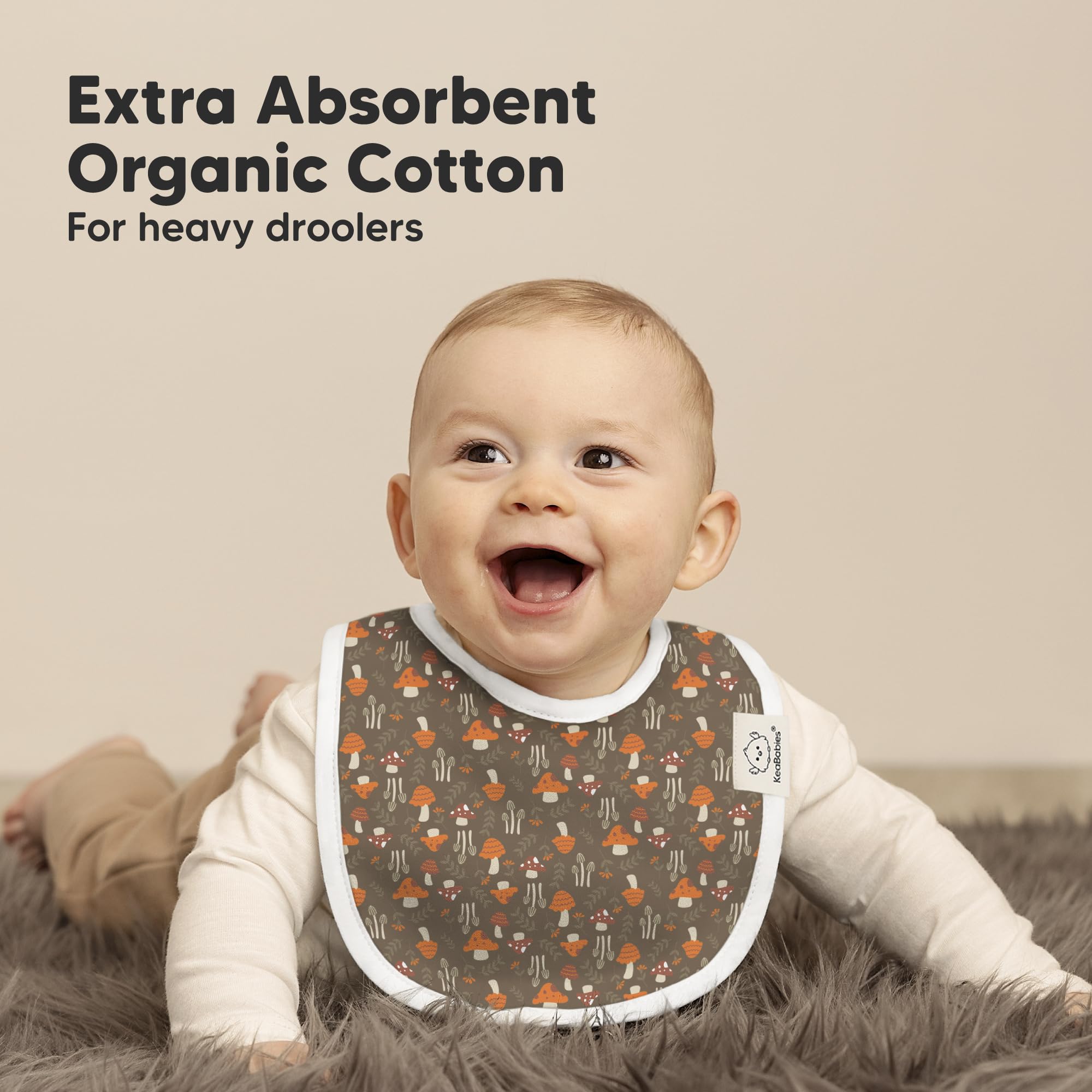 KeaBabies 8-pack adjustable snaps illustrate easy sizing for newborn to 24 months.