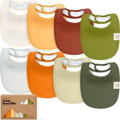 KeaBabies 8-pack organic baby bibs closeup showing soft cotton material
