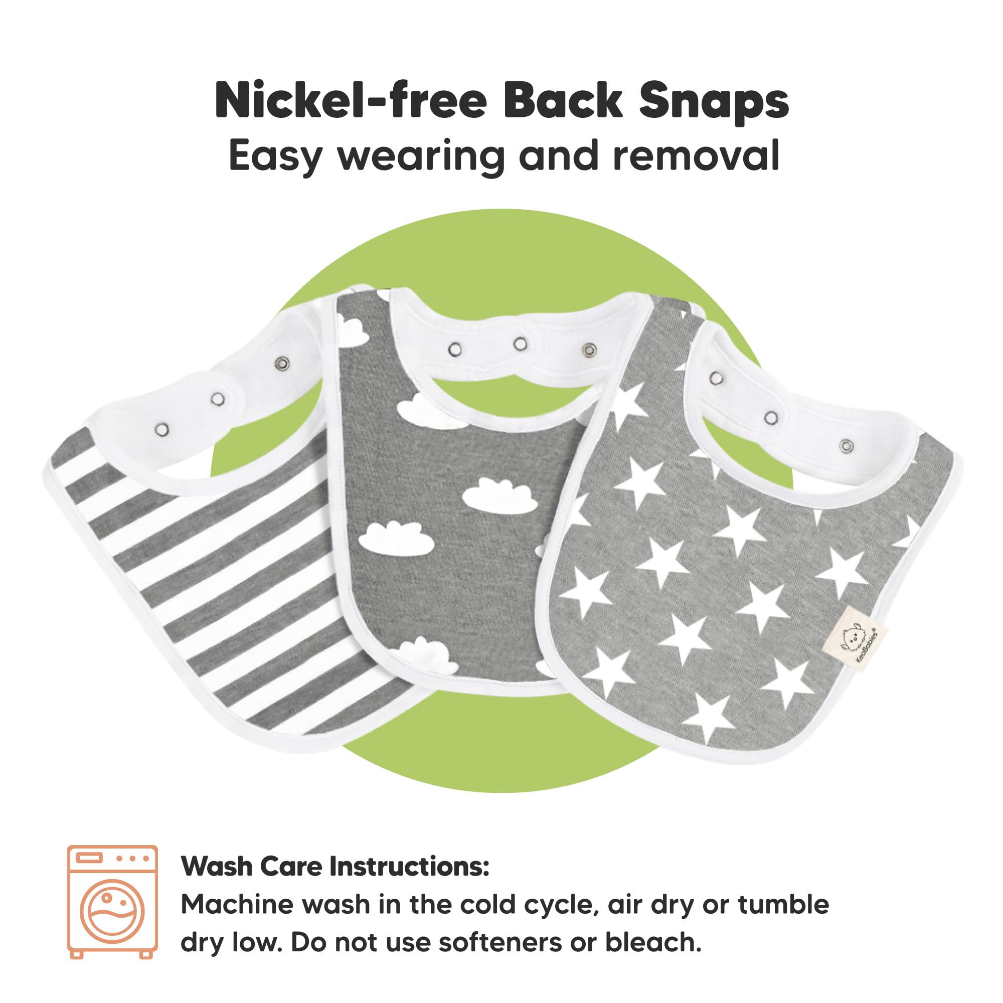 KeaBabies bibs designed for easy cleaning and daily reuse