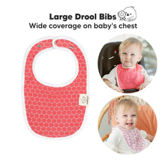 KeaBabies 8-pack flatlay of unisex bib designs for boys and girls