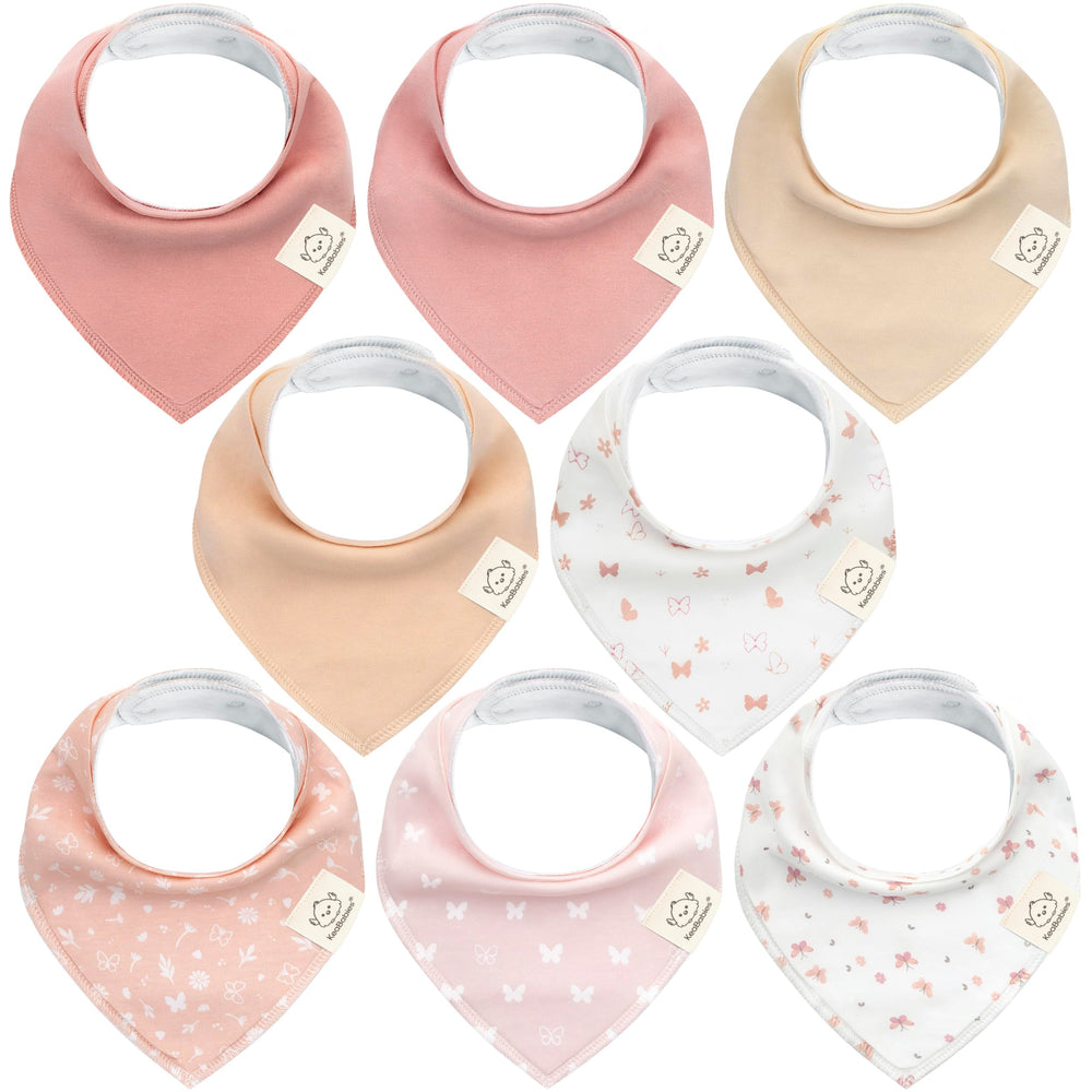 KeaBabies 8-pack bandana bibs with butterflies for stylish drool management