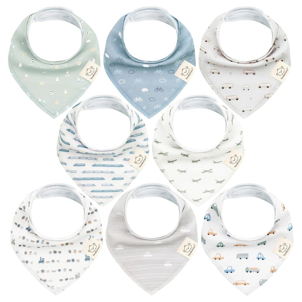 KeaBabies 8-pack organic bandana bibs collection keeps baby outfits clean