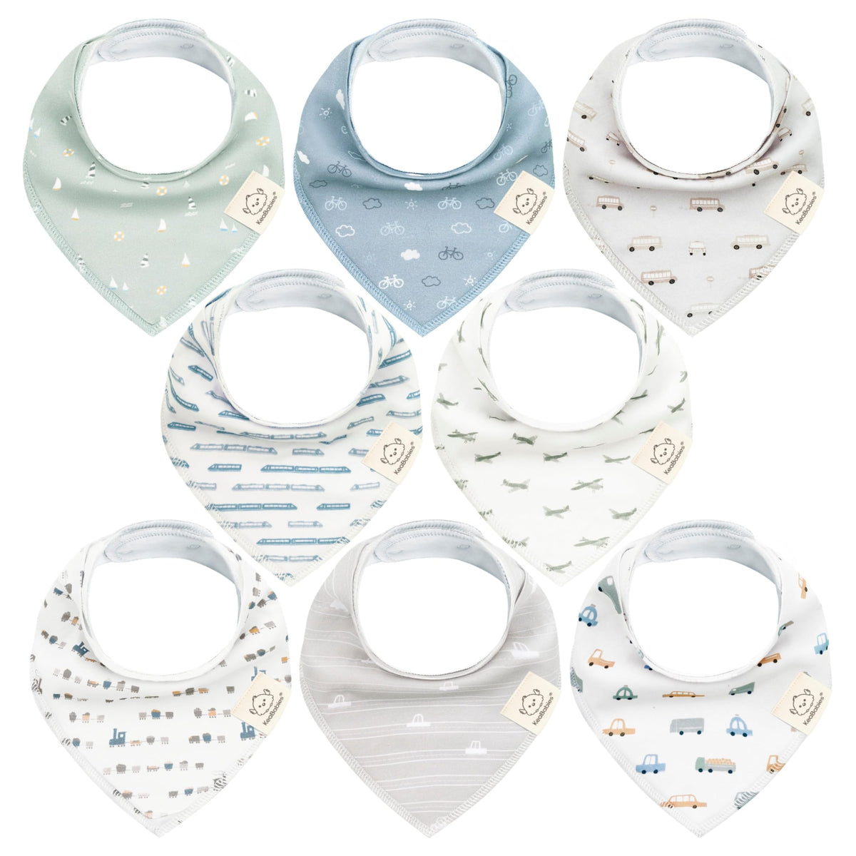 KeaBabies 8-pack organic bandana bibs collection keeps baby outfits clean