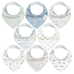 KeaBabies 8-pack organic bandana bibs collection keeps baby outfits clean