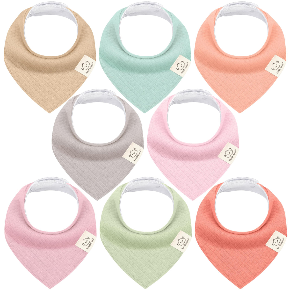 KeaBabies 8-pack Quin bandana bibs in gift box for gifting and easy shelf display