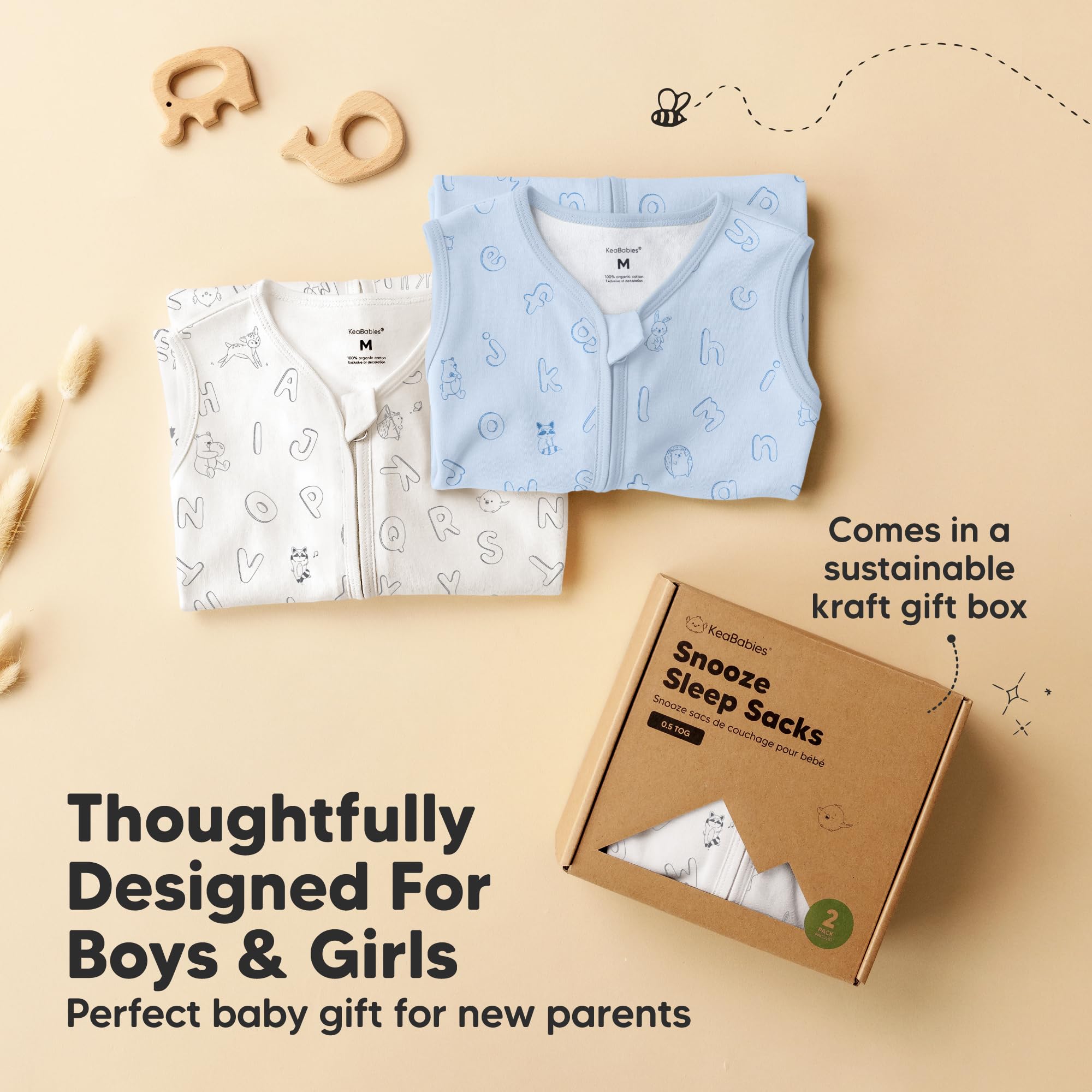 KeaBabies ABC Land Sky product shot, minimalism and soft color ready.