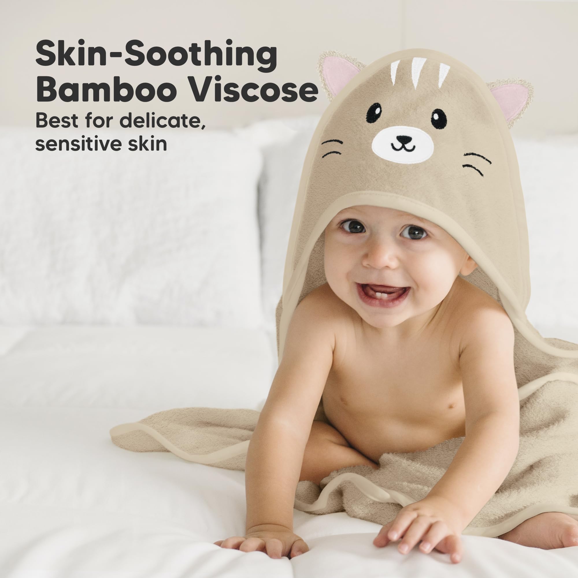 KeaBabies hooded towel 3x absorbent for quick drying after bath