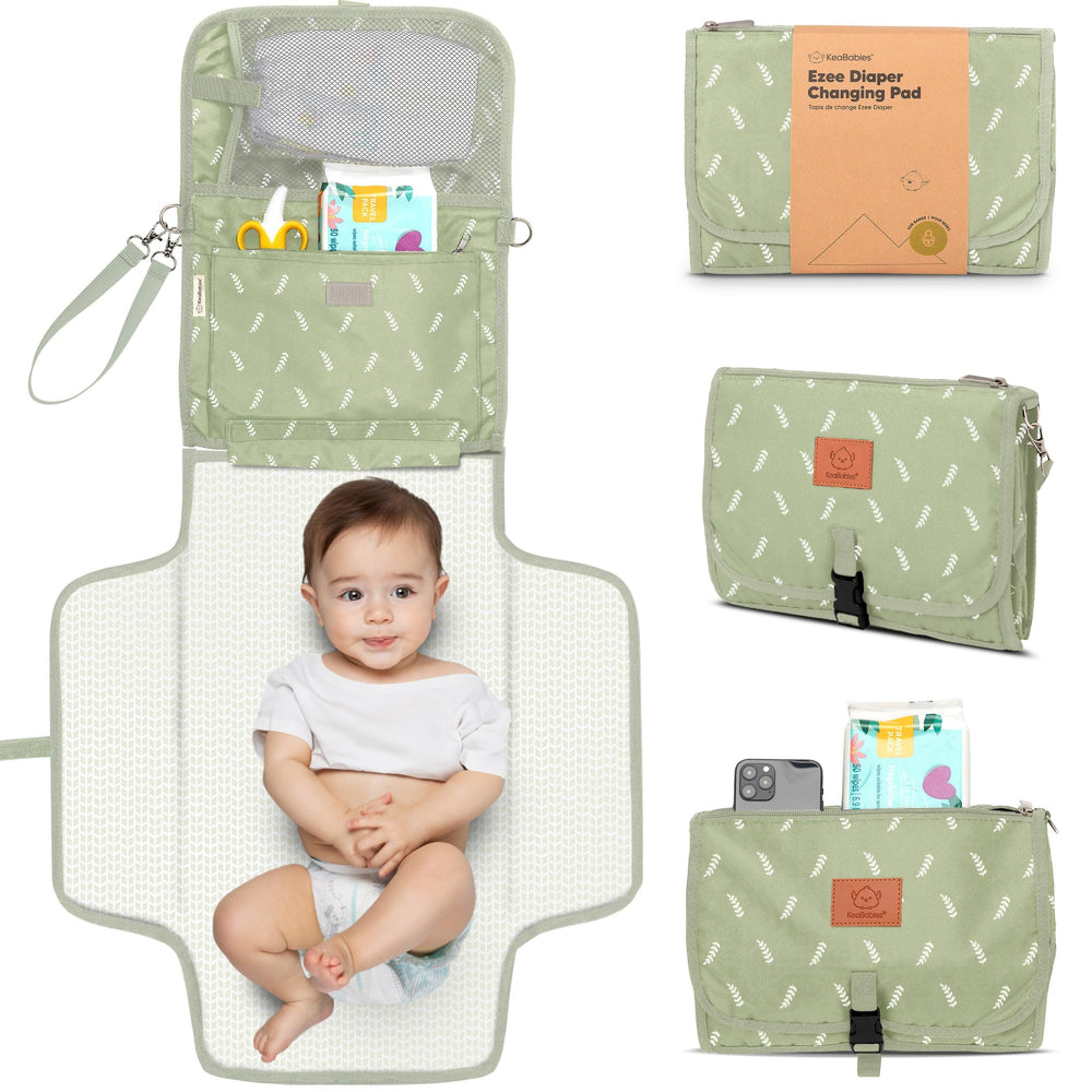 KeaBabies Acacia portable changing pad folded for easy storage in a diaper bag.