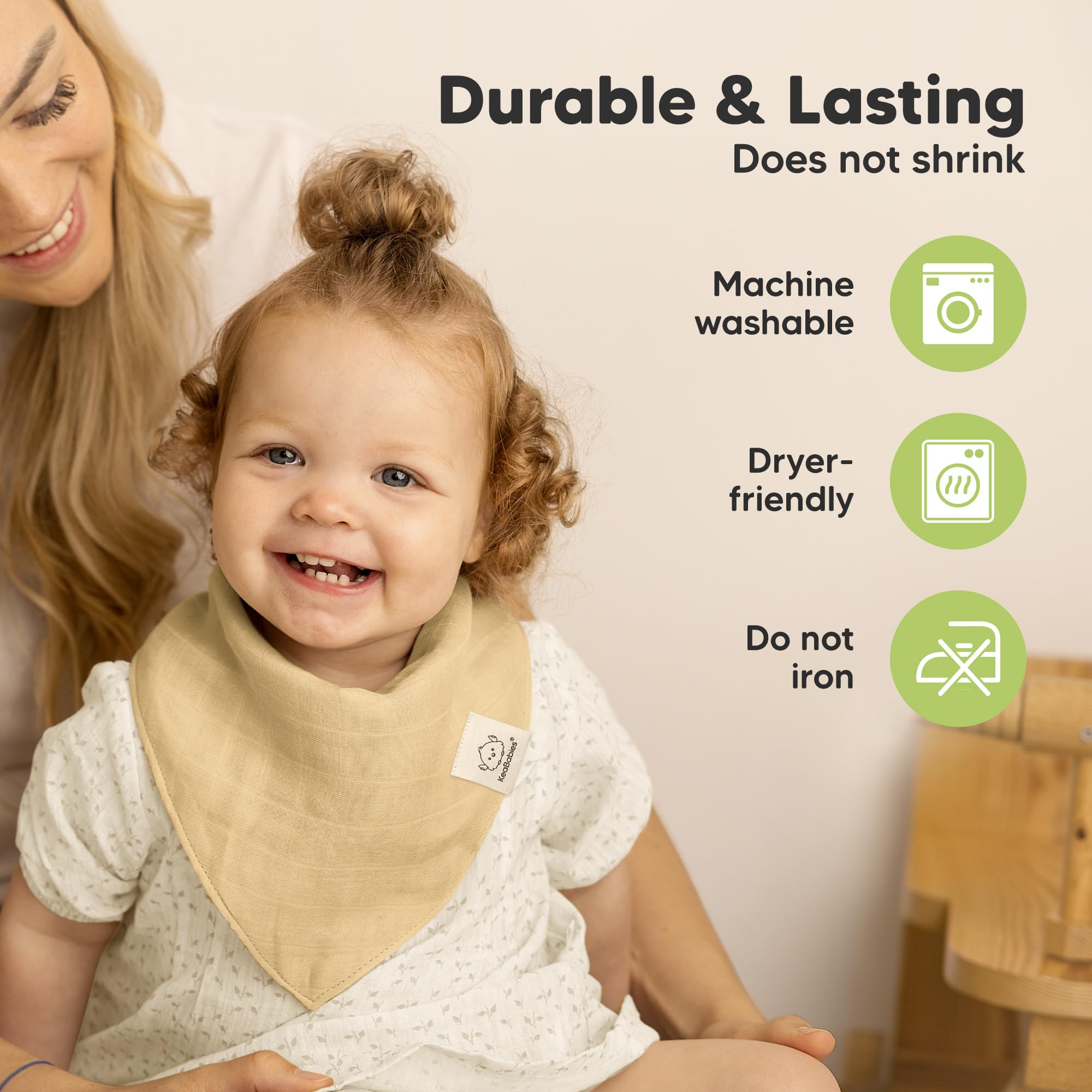 KeaBabies adjustable snaps grow with baby from 0 to 36 months